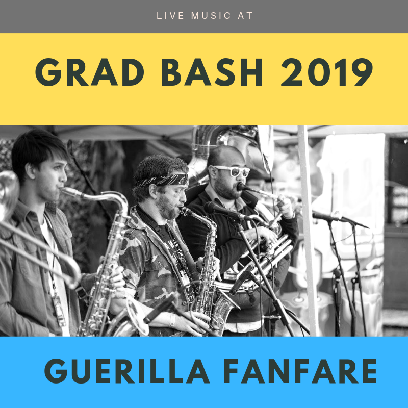 CUDenverLive's tweet photo. Meet our first headliner at Grad Bash 2019! You can see the brass plated jams of Guerilla Fanfare during their set at noon this Friday. Don't forget to RSVP if you're going to Grad Bash at https://t.co/6rhwWCPIzB
#CUDenver #GradBash2019 #GuerillaFanfare #CUintheCity #DenverMusic https://t.co/WXOIHygMIo