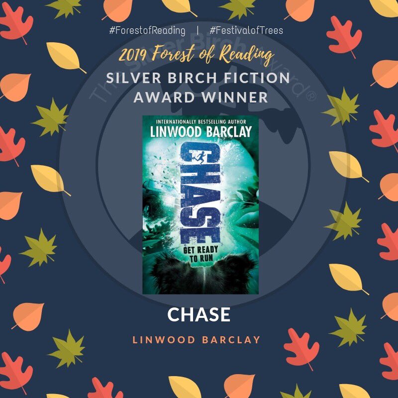And the winner of the Silver Birch Fiction Award is...Chase by Linwood Barclay <a href="/linwood_barclay/">Linwood Barclay</a> <a href="/PenguinRandomCA/">PenguinRandomHouseCA</a> #FestivalofTrees #ForestofReading #IReadCanadian