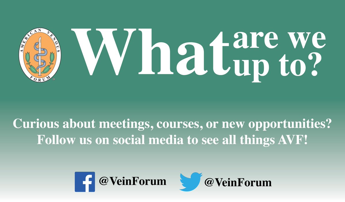 VenousForum's tweet photo. Stay informed about all things AVF! https://t.co/6AmG5gVmwt