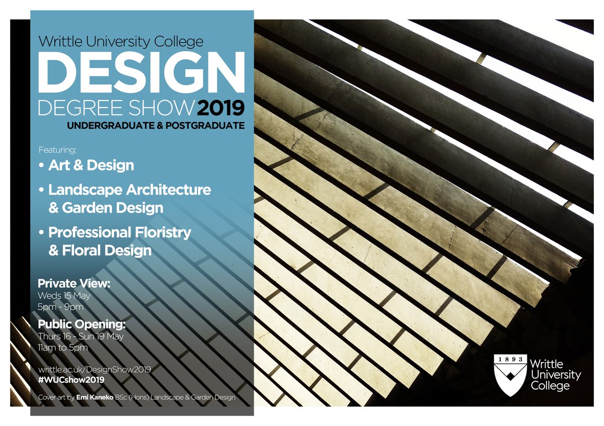 WrittleDesign's tweet photo. #WUC #Design #DegreeShow 2019 now on! Come see #Art #Design #Floristry #LandscapeArchitecture &amp; #GardenDesign.

In Design 1 we've launched #EssexGardensTrust People's Choice Award. Find voting forms by the entrance.

#ChooseLandscape #OnlyAtWrittle #WUCshow2019 #WrittleDesign https://t.co/dogC9rkqzI