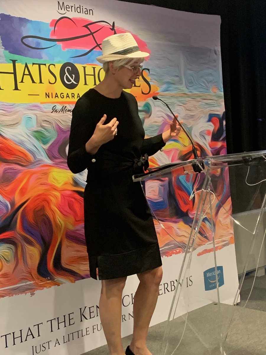 Chrissy speaks about the “compassion” you receive from the 3 charities who are beneficiaries of ⁦<a href="/HatsAndHorses/">Hats & Horses</a>⁩ event.