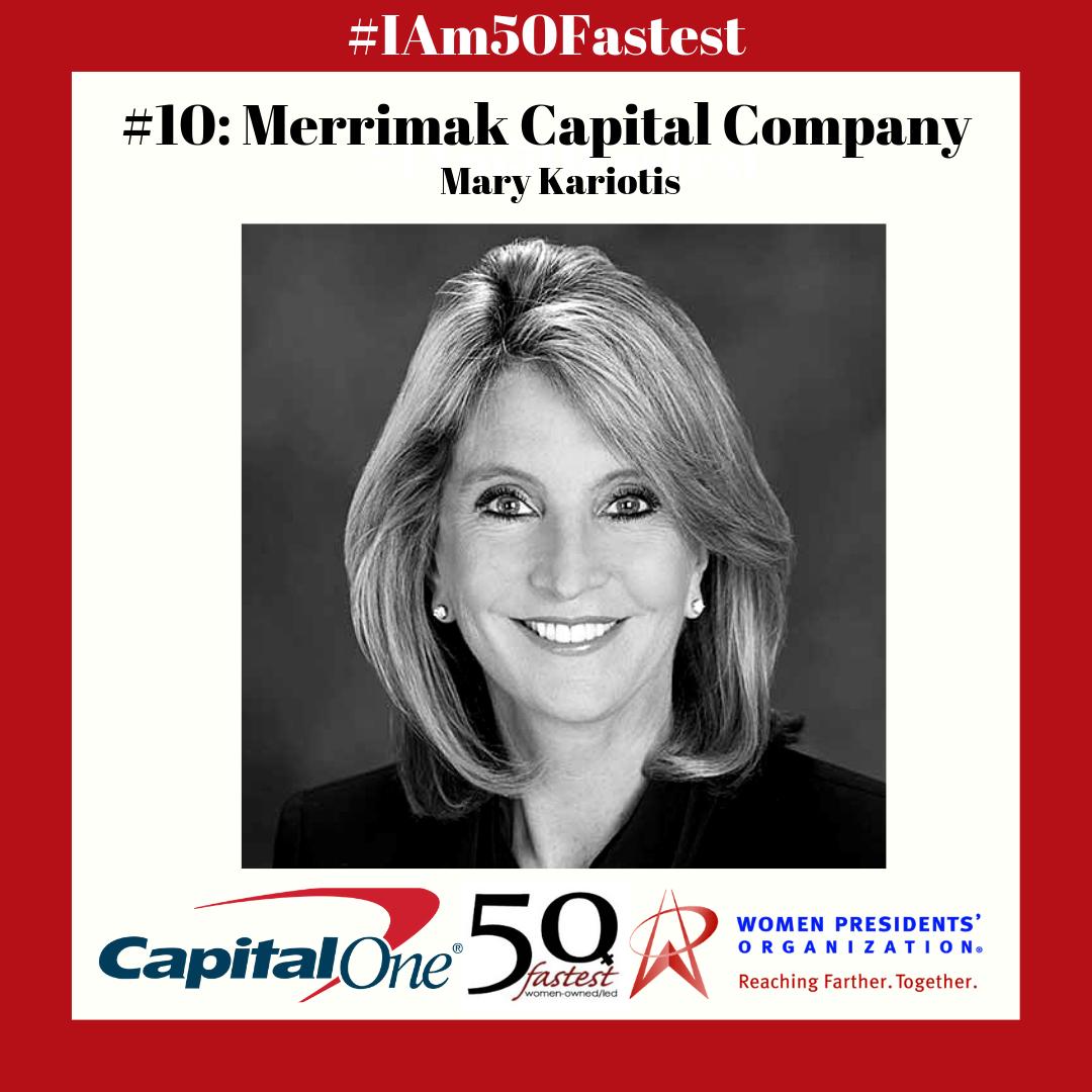 WomenPresidents's tweet photo. We’re kicking off our Top 10 countdown celebrating the 2019 50 Fastest-Growing Women-Owned/Led Businesses, with Mary Kariotis from @MerrimakCapital !  Mary’s strategy for success involves continuous growth and innovation. #IAm50Fastest https://t.co/tYKfV4of9F
