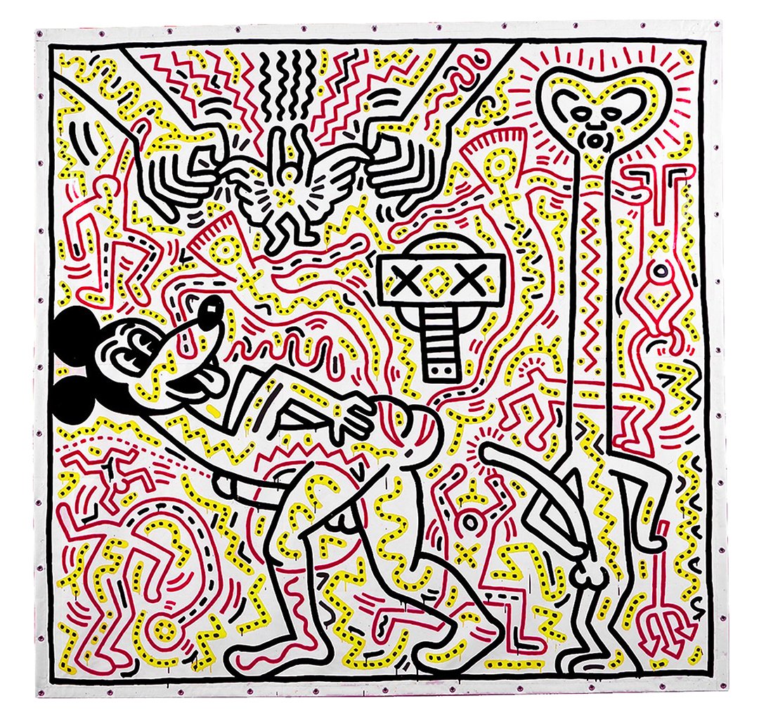 bonhams1793's tweet photo. #SaleUpdate: #KeithHaring's vibrant, large and timely work, 'Untitled' from 1983 sold for a whopping $4,220,075 inc. premium in today's Post-War & #ContemporaryArt sale in New York https://t.co/qjNpBr3M2A https://t.co/rtu0oIKBZT