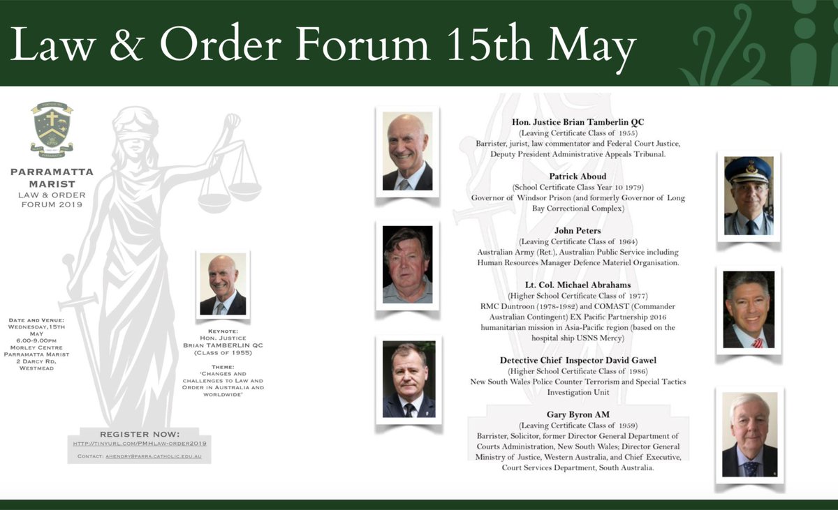 An amazing discussion on Law and Order in Australia and world wide <a href="/parramarist/">Parramatta Marist</a> by <a href="/parramaristobu/">Parramatta MaristOBU</a> old boys led by Hon. Justice Brian Tamberlin QC, Patrick Aboud, John Peters, Lt Col. Michael Abrahams, DCI David Gawel and Gary Byron AM.
