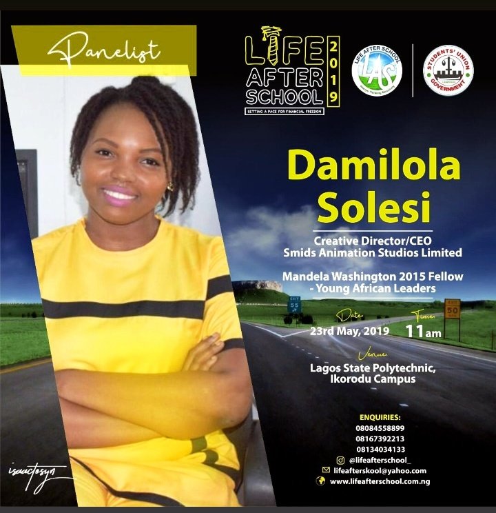LifeAfterSch_'s tweet photo. *FEMALE Education Doesn’t End in the Kitchen!* it Ends where she wants it to.
Meet our Panelist for *LIFE AFTER SCHOOL*(Laspotech Edition)
@DamiSolesi the Chief Executive Officer and Creative Director at _SMIDS Animation Studios has been confirmed for #LAS04
Don't miss this day https://t.co/XqPxdzSirt