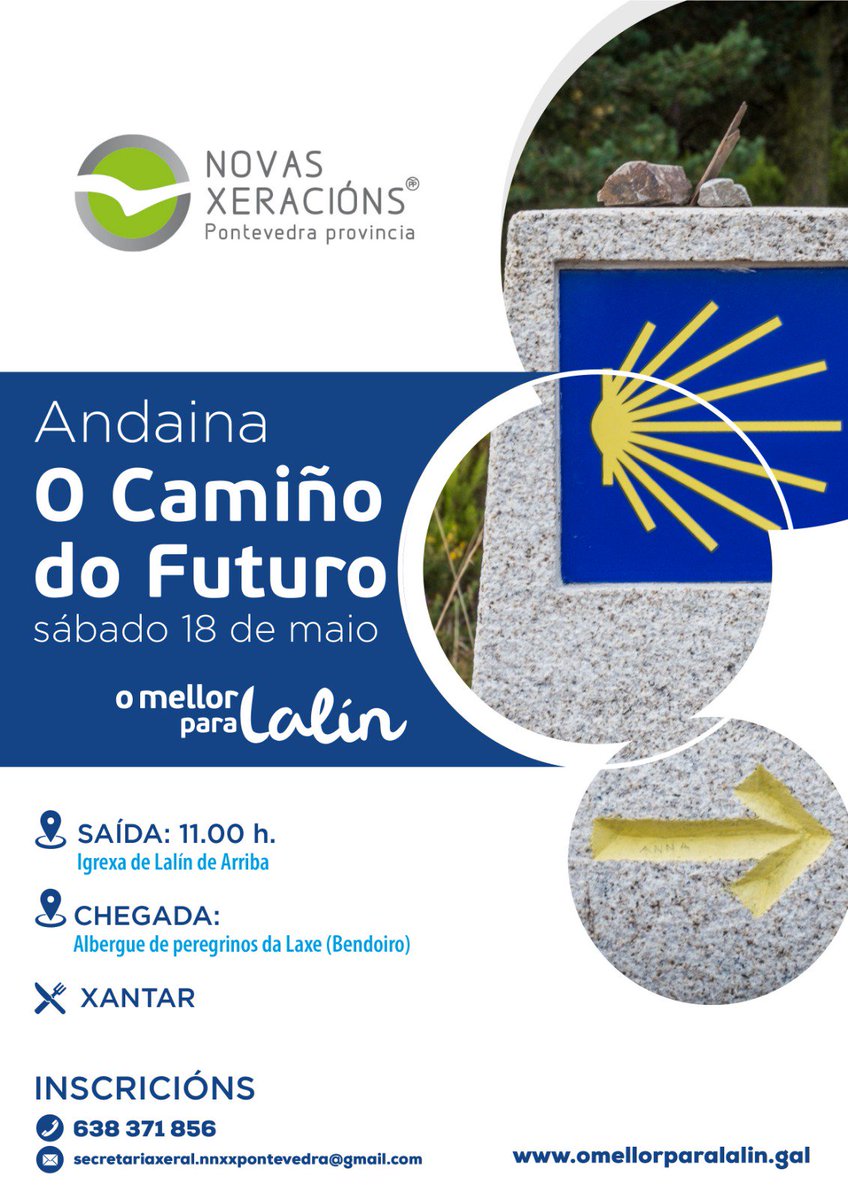 Andaina "O Camiño do futuro", este sábado a partires das 11.00 horas. Apúntate!
#omellorparaLalín