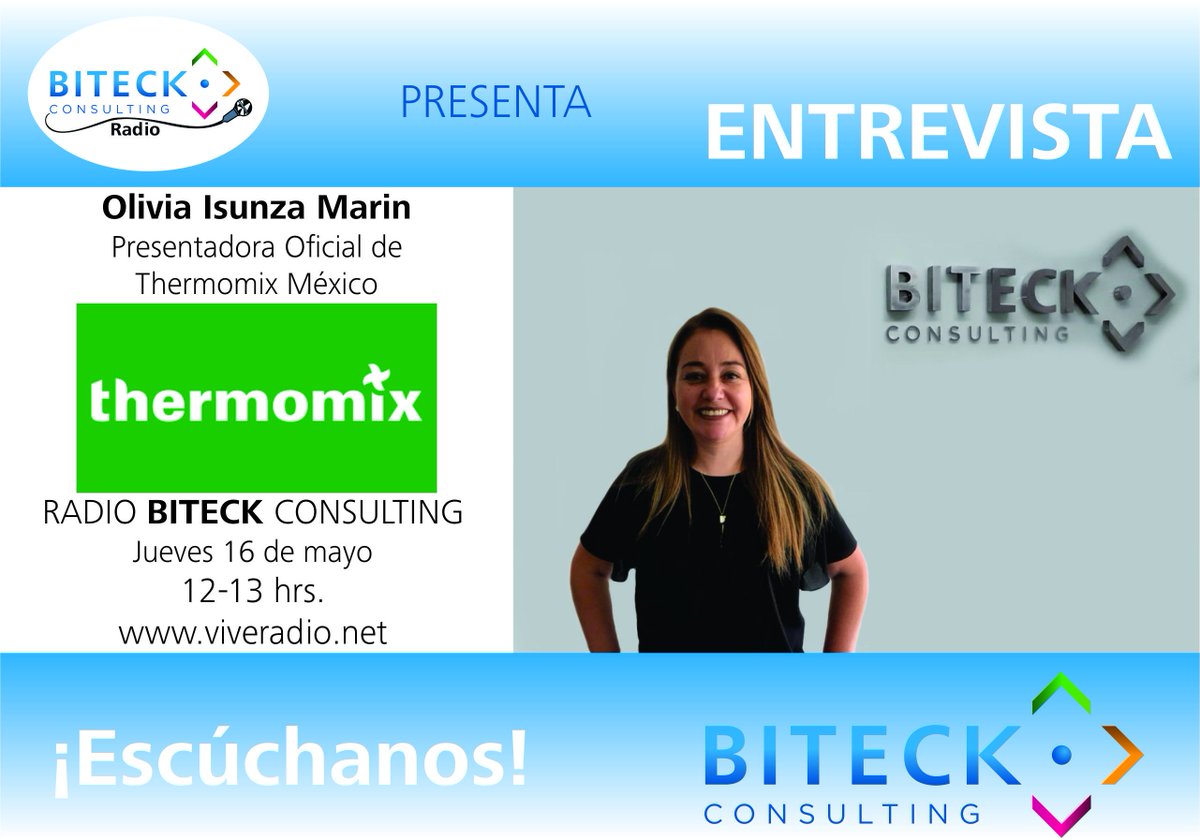 BiteckMx's tweet photo. Amigos , los invito a escucharnos este jueves 16 a las 12 pm por https://t.co/crQJt6CN96 o https://t.co/dEVbiLu2Lz / biteck Consulting tenemos preparado un increible programa que estoy segura que sera de gran interes. https://t.co/2dDWCOApE8