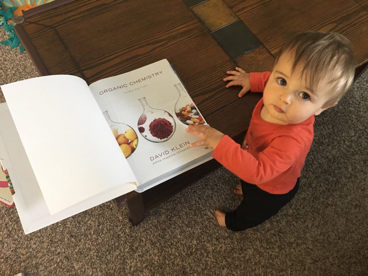 mrs_langman's tweet image. Just learning a little organic chemistry while mommy works on her lesson #futurechemist