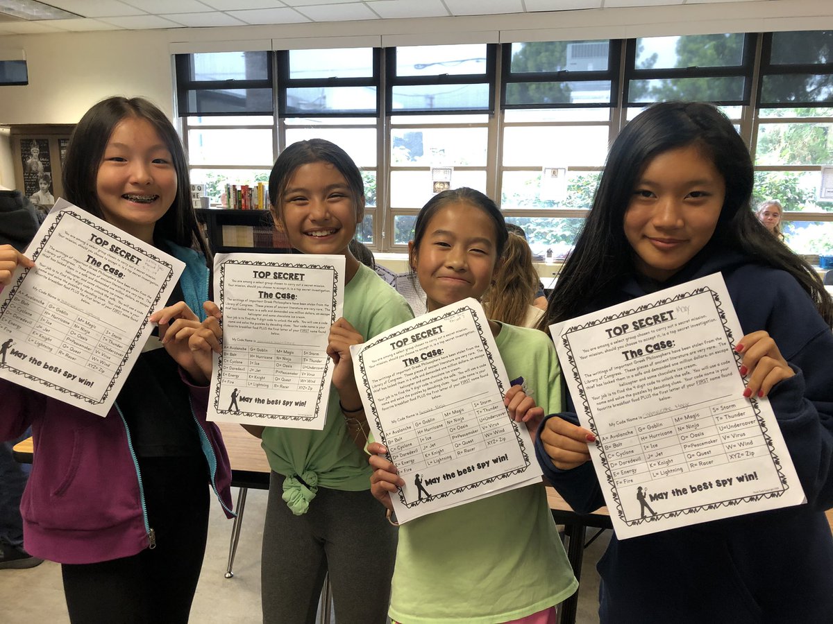TooCool4MS's tweet photo. We had so much fun cracking the code in our Greek Philosophers Escape Room! #iteachhistory #endoftheyearactivities @FirstAveMS https://t.co/wUMJNiXeQb
