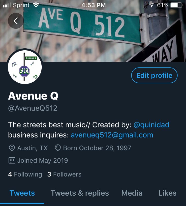 quinidad's tweet image. Y’all go follow the new page for Avenue Q. I’m gonna be posting updates for showcases, how to be apart of them, and other music news. @AvenueQ512