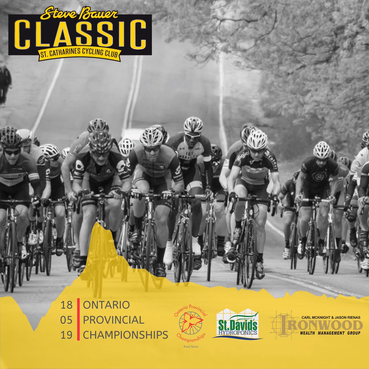 Registration for the 2019 Ontario Road Provincial Championships closes tomorrow! The <a href="/SBauerClassic/">Steve Bauer Classic</a> p/b St. Davids Hydroponics &amp; Ironwood Wealth Management is Saturday, May 18th. The event is pre-registration only. Register at: ow.ly/SmBW30oJkuR