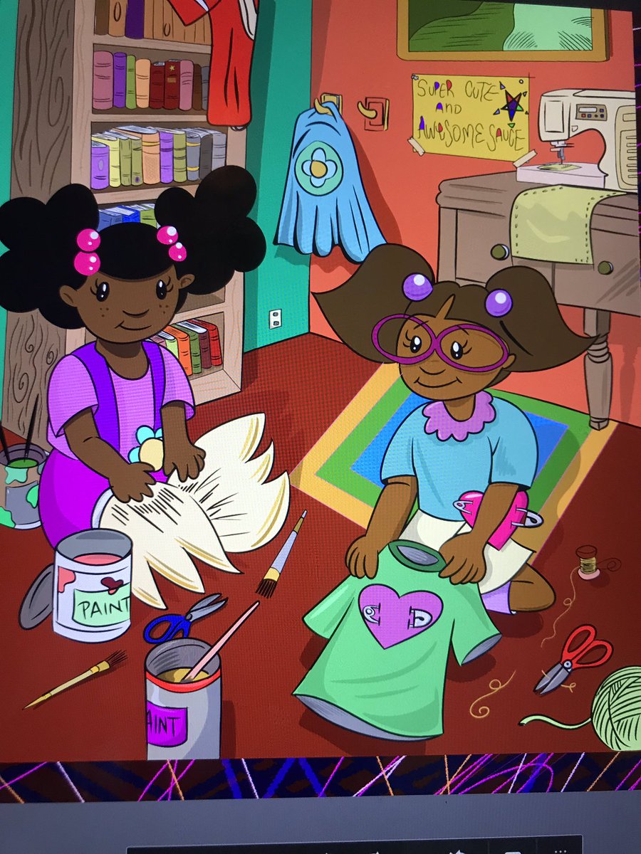 It’s and artsy kind of day and our #KidsentertainmentRocks #HoneydewandMarylu Coloring book is getting a make over- #SaddlerWard #RasheedWallace #HoneydewandMaryluColoringbook