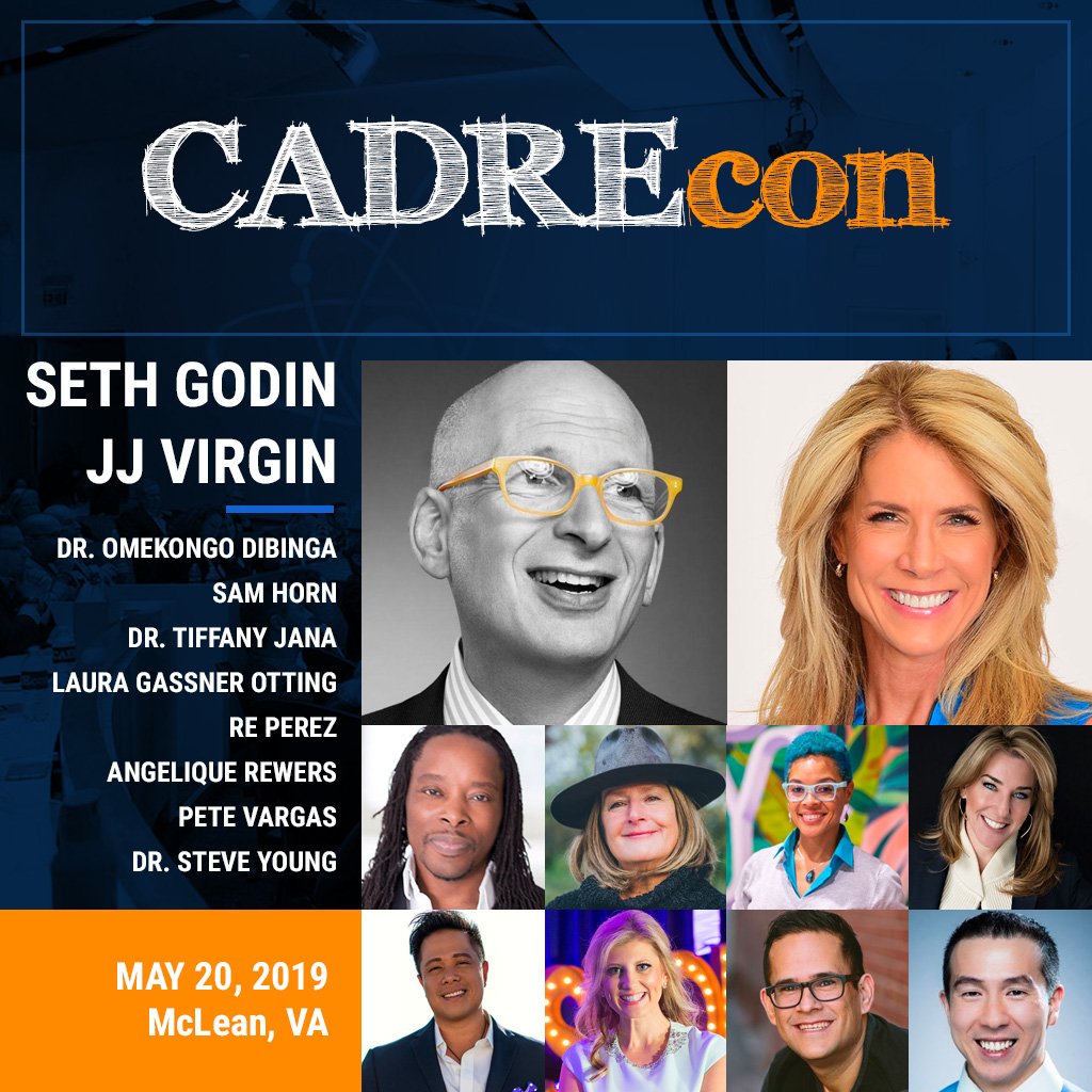 cadredc's tweet photo. 5 DAYS UNTIL #CADRECON! There are a limited # of full-day & partial tickets left. Don't miss your chance to see Seth Godin, @jjvirgin & many more amazing speakers, PLUS #UnNetwork w/ ~250 remarkable business leaders! https://t.co/dnSzhriRSn https://t.co/kh7fAJb68F
