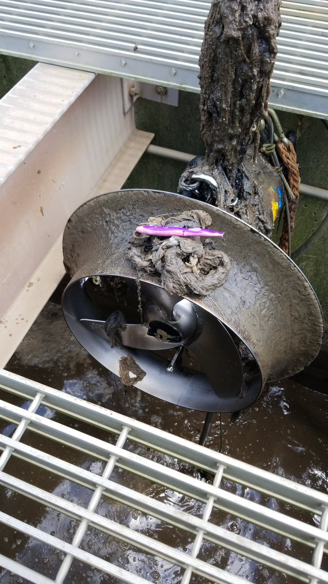 I do not think this mixer needed to brush it's impeller.  Thanks customers for not following the three P's.  Toothbrush doesn't start with P.

Sincerely your wastewater treatment plant operator.