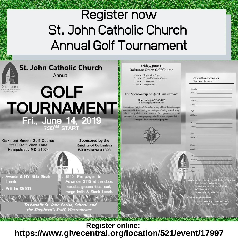 SJSwestminster's tweet image. Register now for the Knights of Columbus Annual Golf Tournament, Friday, June 14th.  Register or donate online:
givecentral.org/location/521/e…

 #catholicfaith #catholictradition
