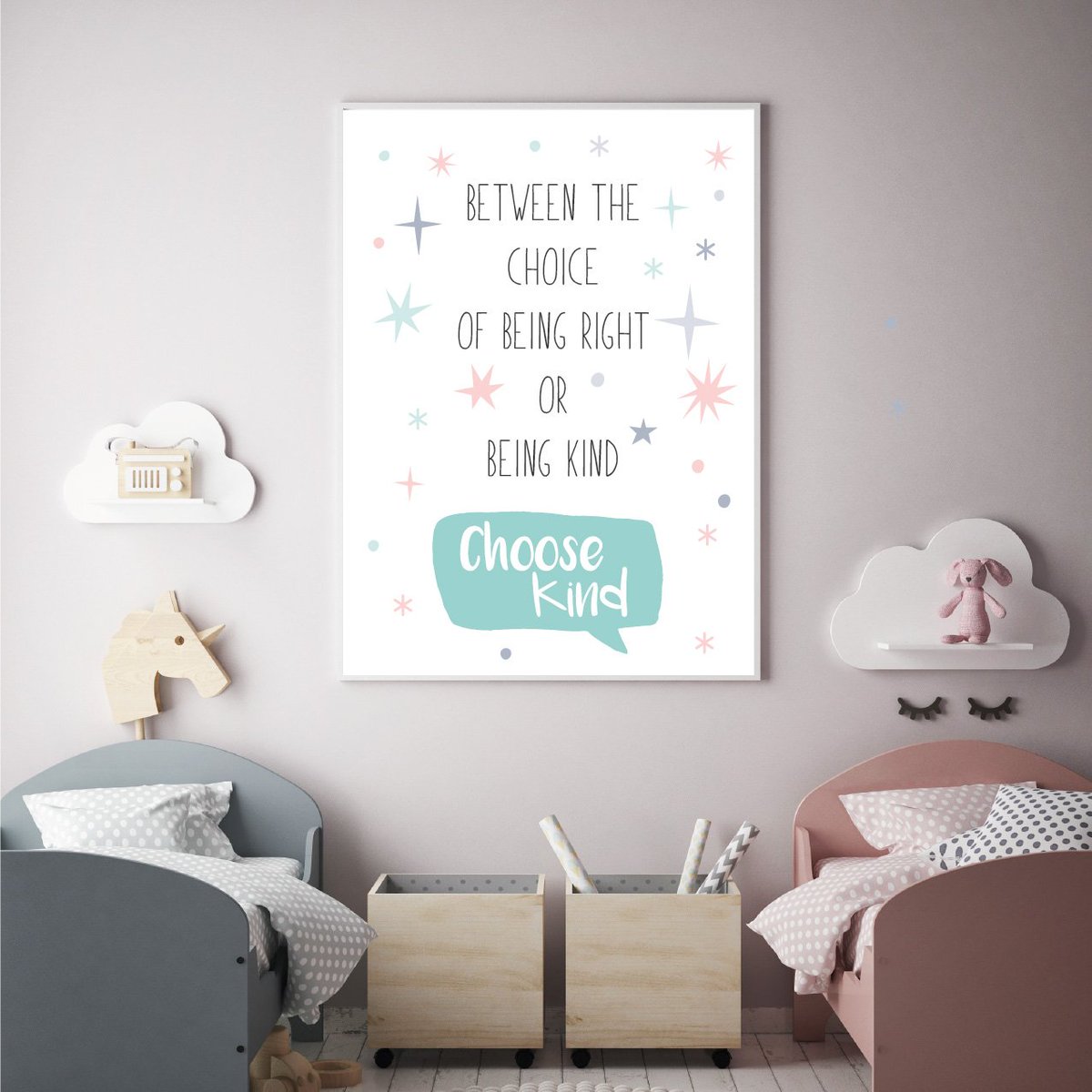 What's New Wednesday ✨
Inspired by the film Wonder, this quote hit home in how we should teach our little darlings to always be kind.

"between the choice of being right or being kind. Choose kind."
#nurseryprint #nurseryinspo #nurseryquote #quotesforsiblings #inspire #wonder