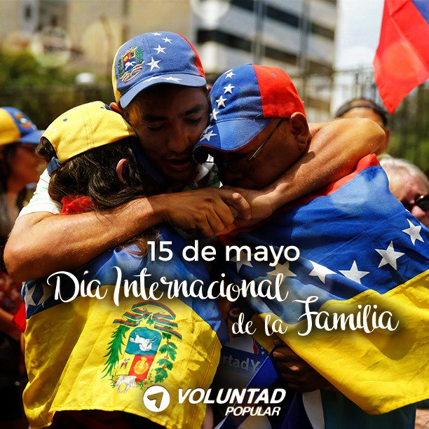Hoy #DíaInternacionalDeLaFamilia muchos hogares venezolanos están desmembrados por culpa de la crisis y el accionar de la dictadura. 

Pronto Venezuela será libre y quienes fueron en busca de un mejor futuro podrán regresar a un país lleno de bienestar y progreso.