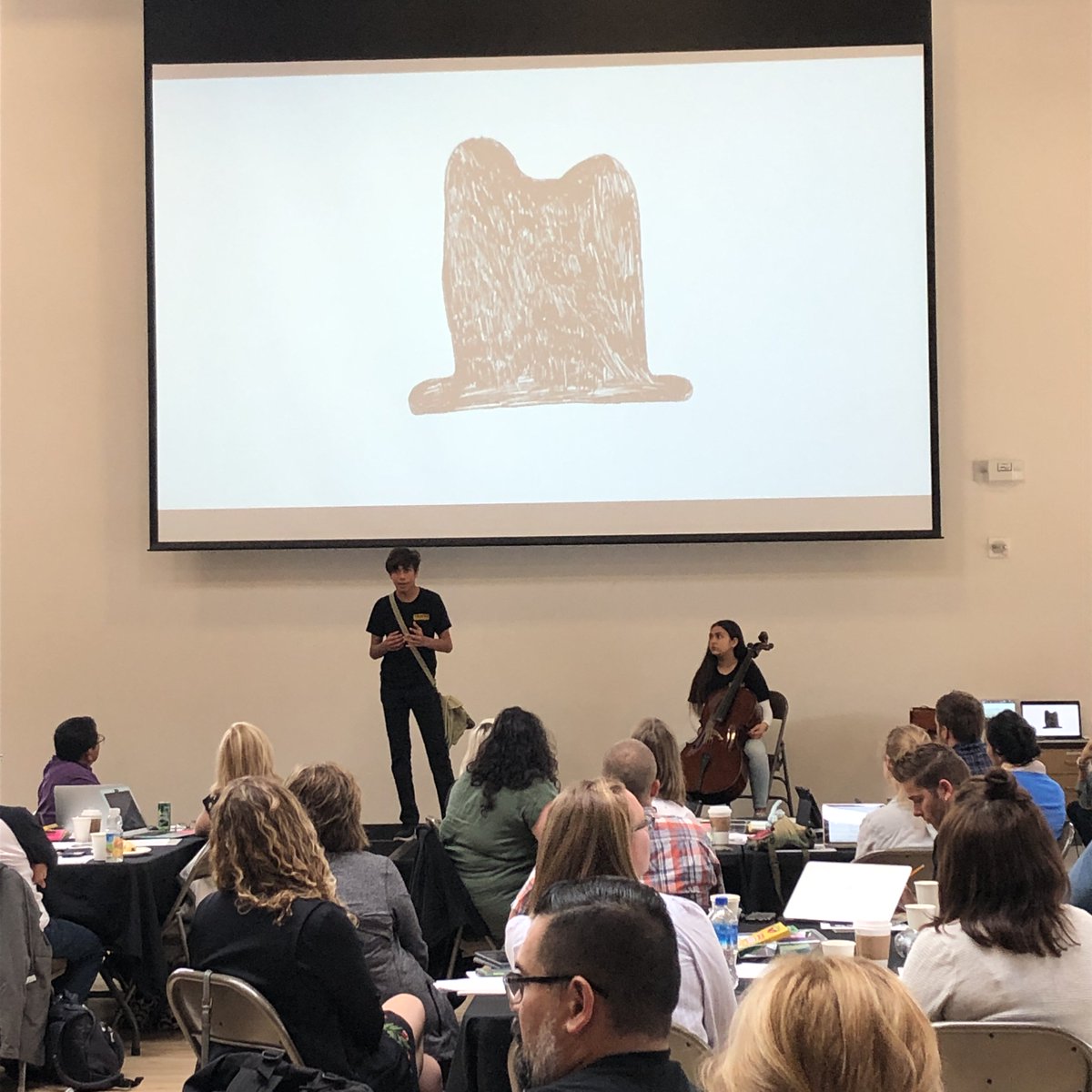 hthgse's tweet photo. Now that’s how you #shareyourlearning!Thank you talented thespians of #HTMCV for jumpstarting Spring Institute with some performance art. @hightechhigh #PBL https://t.co/DRMzenweeT