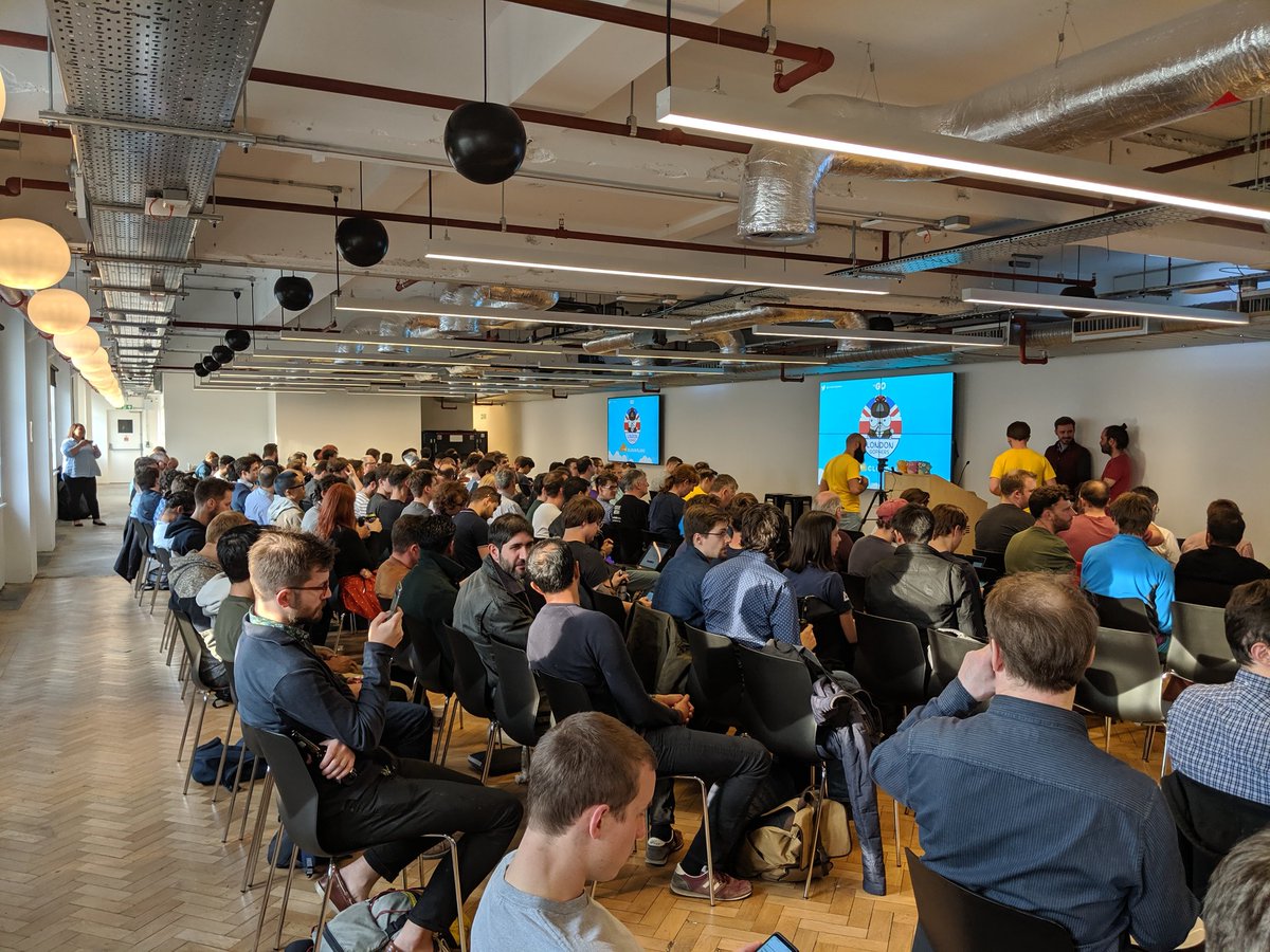 A crowded <a href="/LondonGophers/">LondonGophers</a> happening right now at <a href="/Cloudflare/">Cloudflare</a>'s new London HQ!
