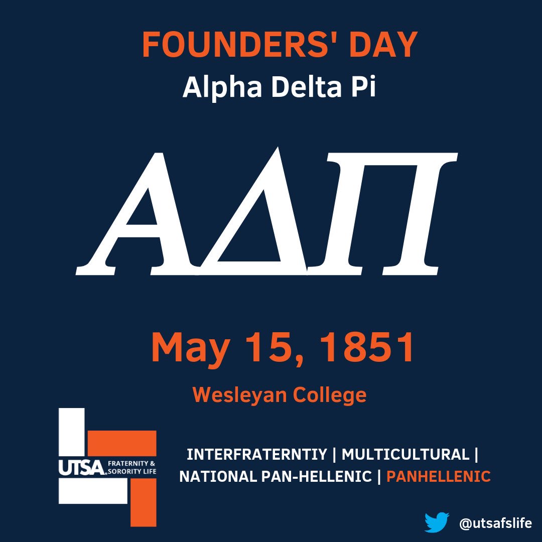 Happy Founders’ Day to the women of @alphadeltapi! Shout-out to all the active and alumni members of <a href="/utsaadpi/">UTSA Alpha Delta Pi</a>! #168years #AlphaDeltaPi