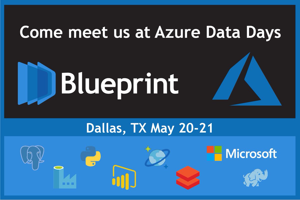 bpcs_tech's tweet image. Blueprint&apos;s final stop on the #AzureDataDays tour concludes in #Dallas. We&apos;re excited to be a #guestspeaker. Who else will be there?