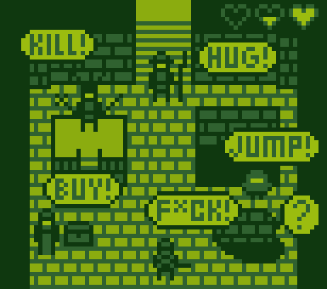 PixelFeren's tweet photo. Roguelike full of words - "PXL FKR" by @brent_ashe! #FamicaseMockup done in glorious Game Boy palette for @Pixel_Dailies.

Day 3

#pixel_dailies #pixelart #aseprite https://t.co/FaZVkSzl1C