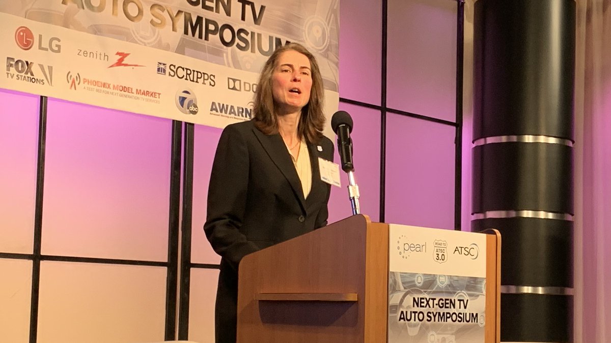 PHXNEXTGENTV's tweet photo. New ATSC President Madeleine Noland provides an overview of the ATSC Standards and how Next-Gen TV can be used to enhance businesses. #ATSC3Auto https://t.co/7ykEFNfeJI