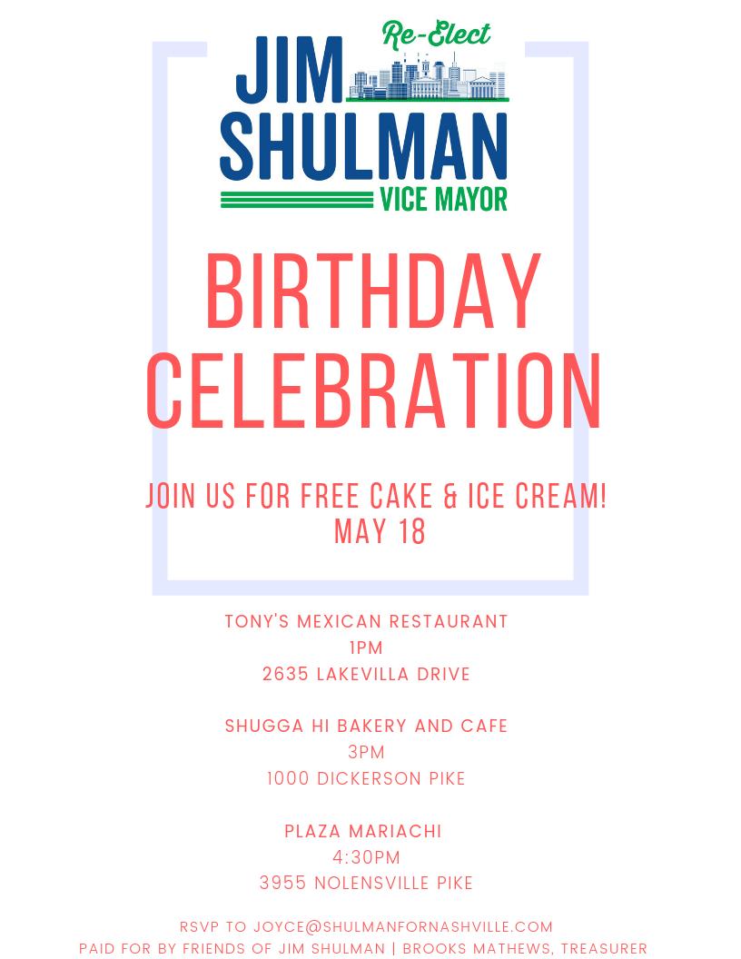 Celebrate with Jim on his birthday! Take your pick of 3 spots (or join us at all of them)! #ImForJim