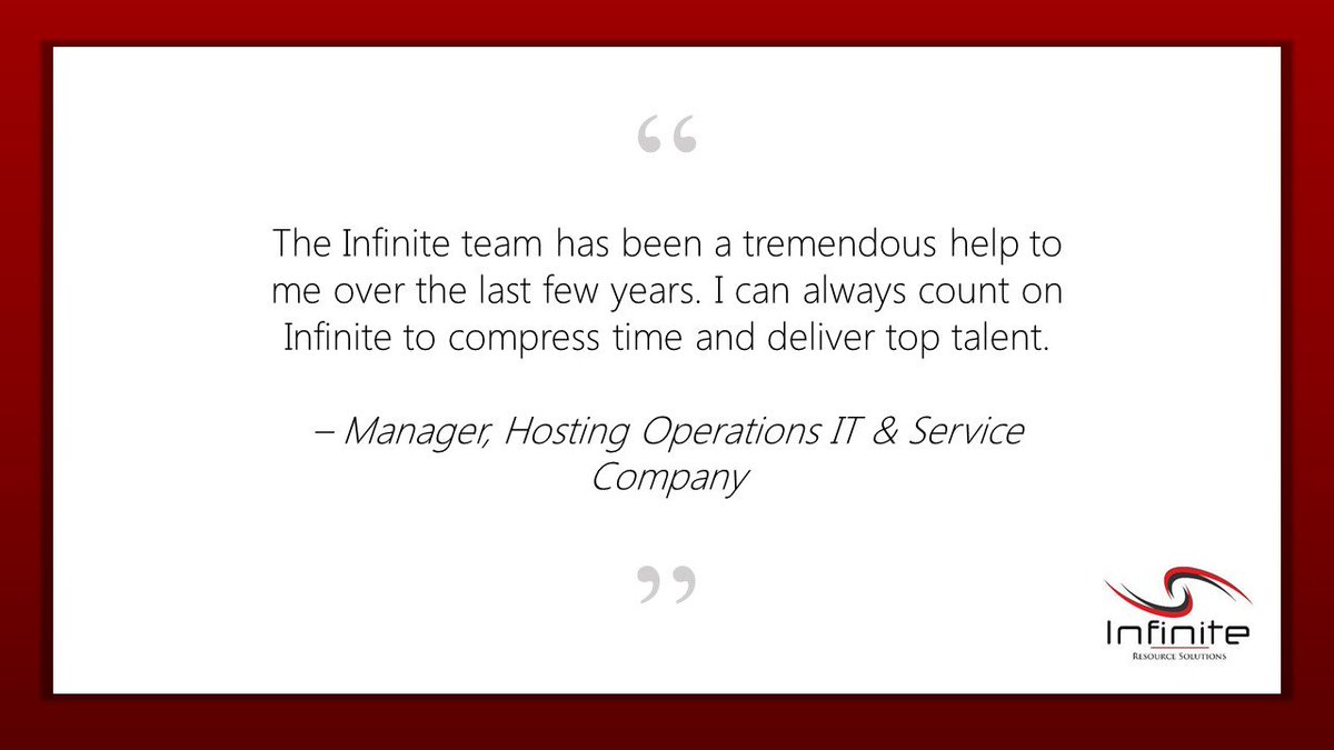 Infinite_RS's tweet photo. Infinite prides itself on being a collaborative and trusted partner, who is focused on driving bottom line solutions for your organization.  #IT #Staffing #API
https://t.co/IprxM95f9A https://t.co/HPFHWj8Eij