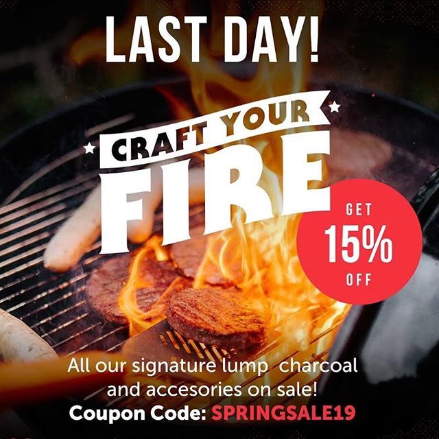 FogoCharcoal's tweet photo. This is it guys! Last day to stock up for the season! 15% OFF everything must go! Tag a friend he needs to see this! 🔥
Sale on https://t.co/fCAxdLuBhf 
#FOGOcharcoal #TheFirstIngredient https://t.co/uA0n0zBIEN https://t.co/xg0CtjC1rP