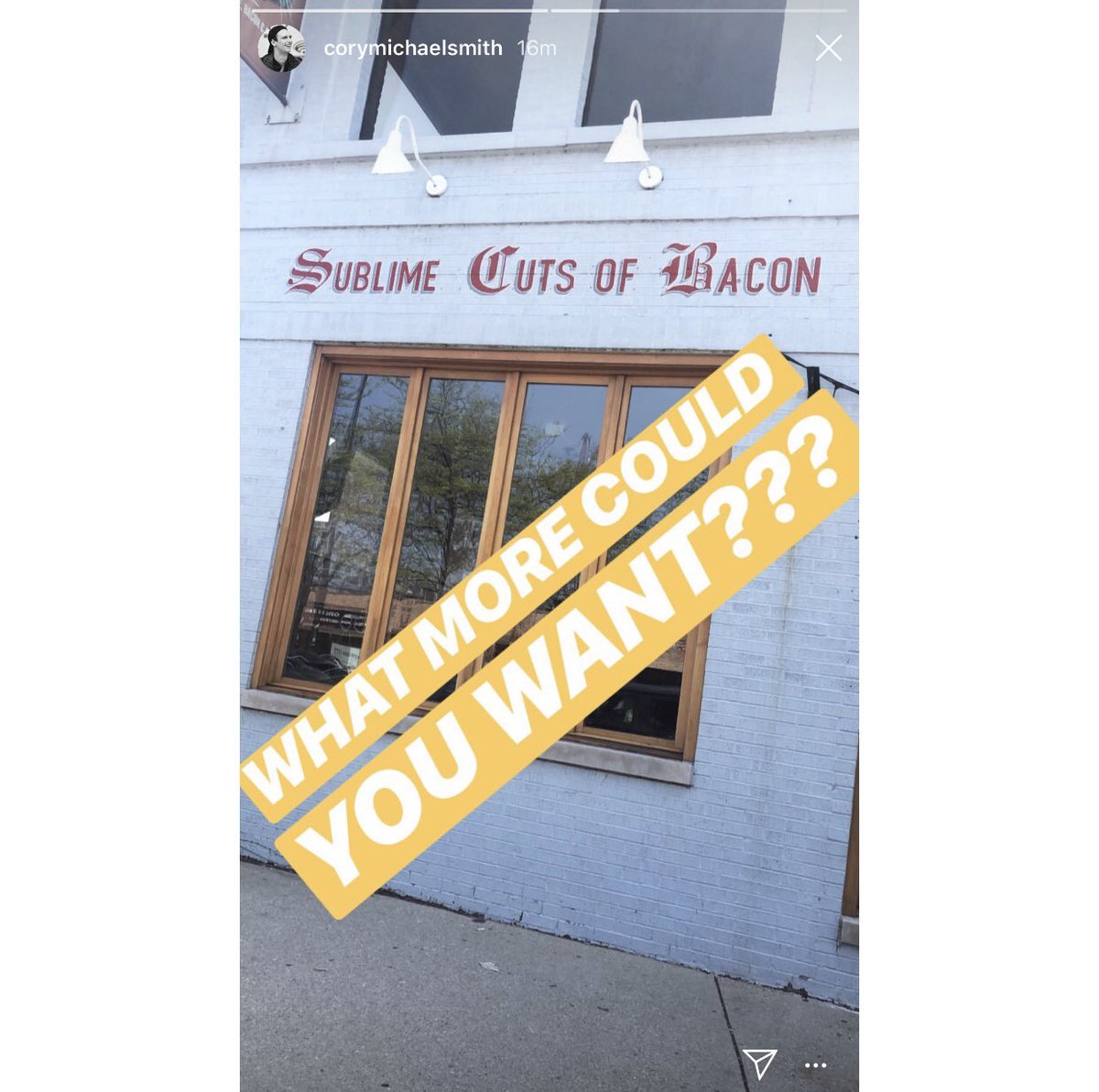 corycult's tweet photo. bacon’s good and all, but my favorite kind of meat is meating (meeting) @mister_CMS https://t.co/8AAfGMx5fQ