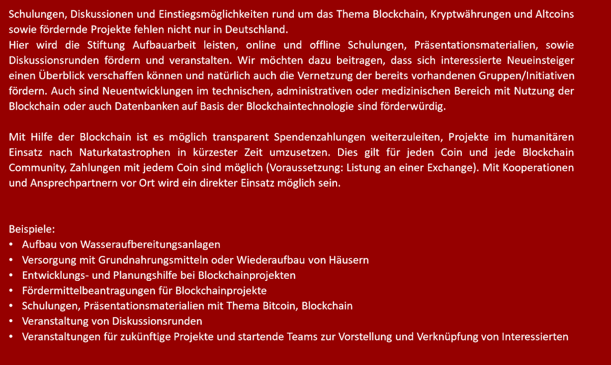cryptostiftung2's tweet photo. Was wir erreichen wollen #crypto #cryptostiftung #cryptocurrency https://t.co/SadhOTCjVP