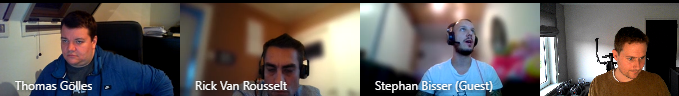 appieschot's tweet photo. It is finally happening, @cloudguy_pro @thomyg @RickVanRousselt and me are recording our first #QnA #AI #chatbot #O365Dev #MSTeamsDev shouldn't be to long before we have our recording ready ;-) https://t.co/OGjIm9NlPG