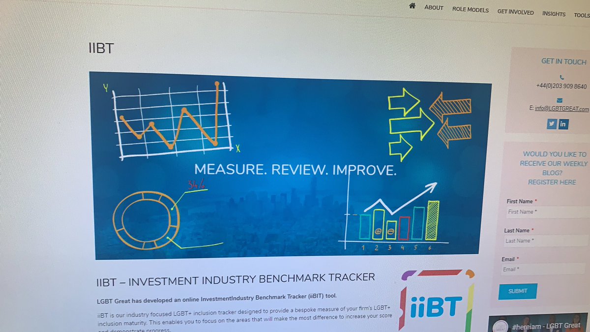 LGBTGreat's tweet photo. Measure. Review. Improve. Learn more about our Investment Industy Benchmark Tracker tool, helping investment and savings firms to quantify LGBT+ diversity and inclusion progress https://t.co/vWPWhRwDXG #iiBT https://t.co/fCyWGT7Xyb