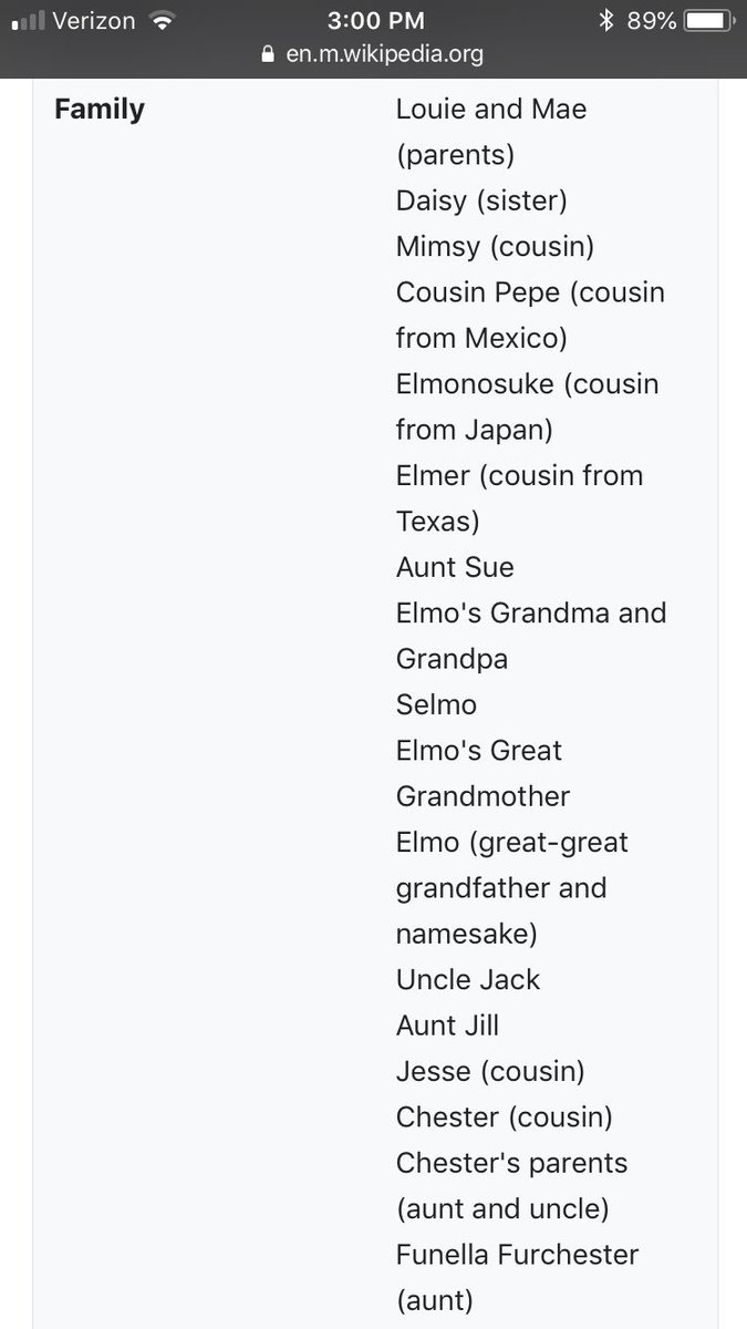 complexchar's tweet image. According to Wikipedia, Sesame Street has like Game of Thrones level  lineage for Elmo.