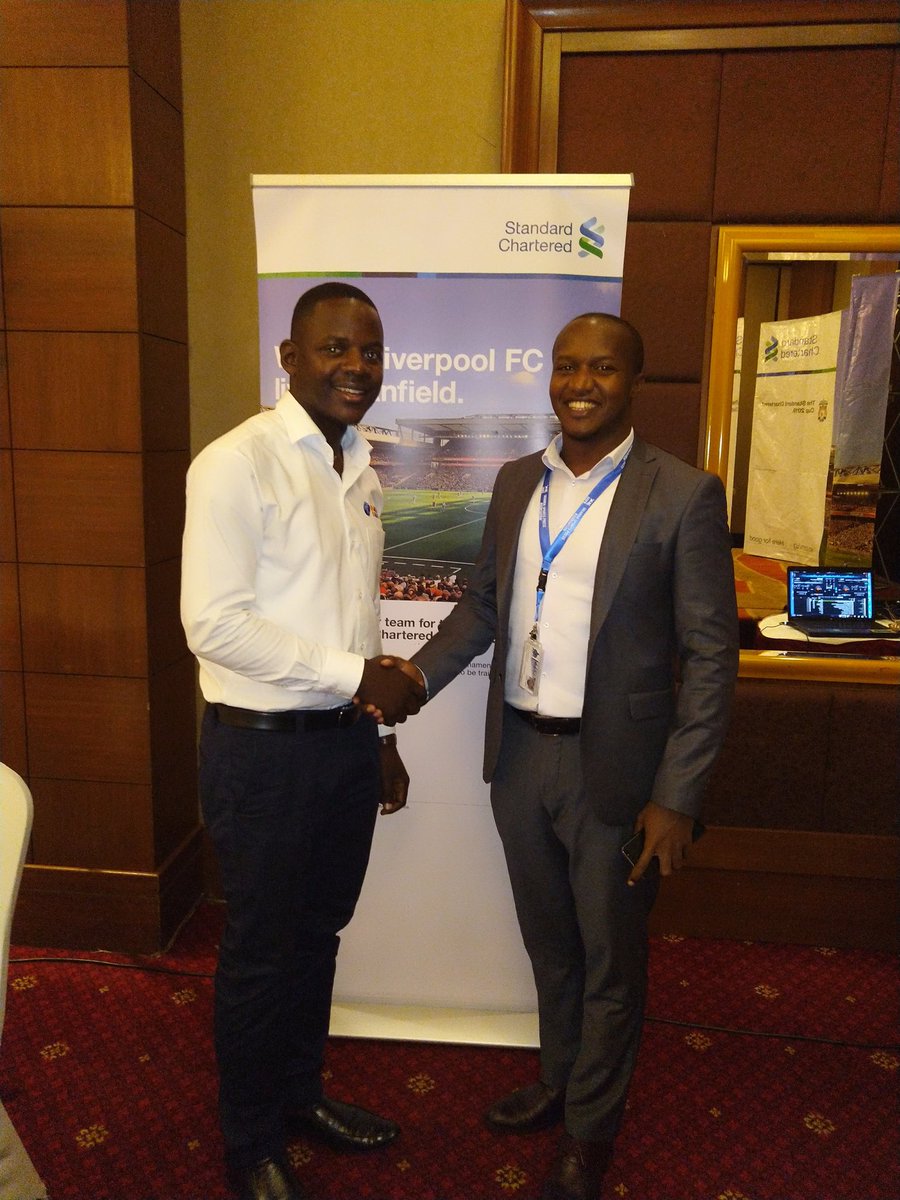 MrKabugo's tweet photo. Glad to meet @USPAmedia President @PatriqKanyomozi today at the @StanChartUGA Road to Anfield tournament 2019.
#LeadCar #SCCup2019 https://t.co/EW0ajhwdoN