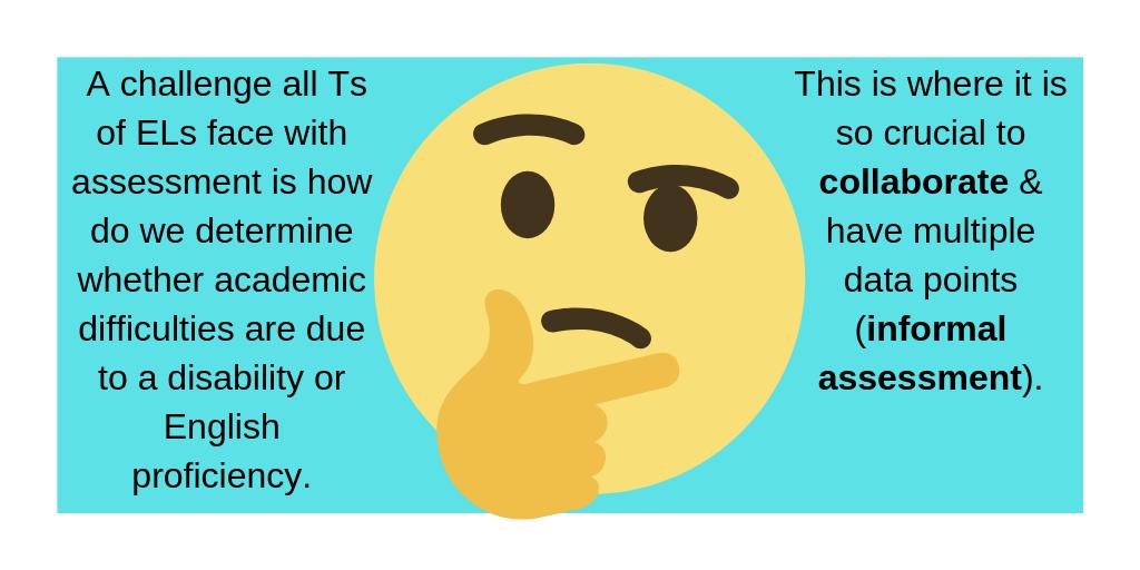 monstar_01's tweet photo. 8A5: One of my passions surrounding our field is duality in identification; otherwise there are numerous challenges in the assessment realm. (#culturalbias #normreferenced #summativeonly) #Ellchat_BkClub 17.0 #meta @SIOPModel @PearsonPreK12 https://t.co/4EbdFMlM4l