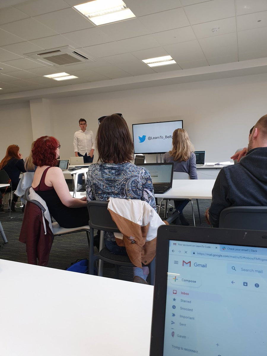 GStirling_TM's tweet photo. Great 1st lesson at @LearnTo_Belfast head is melted with For loops, Arrays and If functions but highly enjoyable. 1st time I've had homework in 20 years as well! #python #webdev https://t.co/Z4Q46CxWMv