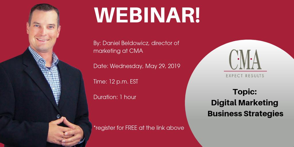CMAresults's tweet photo. Unsure of how to navigate the world of #digitalmarketing? We’ll be hosting a #webinar to help guide you on this evolving solution for your business or organization. Registrations are limited, so be sure to sign up today: https://t.co/G41CT7ja1A

#CMAresults #CMAsolutions https://t.co/t6HdfBWbT0