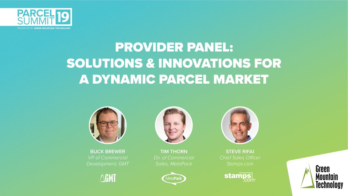 GreenMtnTech's tweet photo. Next up we are talking solutions and innovations for a dynamic parcel market. Thanks to all our panel members. #ParcelSummit19 https://t.co/Mx95HT6S8j