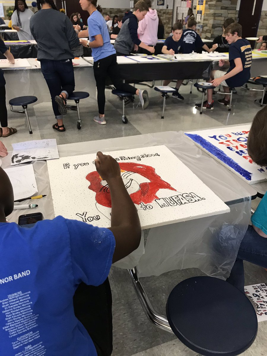 BuckhornMiddle's tweet photo. Ceiling Tile Painting time! Our 8th graders are leaving their “mark.” https://t.co/gpAe1eq6uj