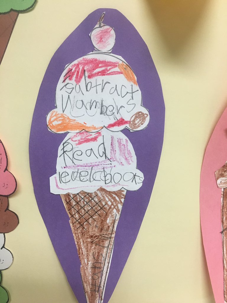 MsHaker_IAA's tweet photo. End of year learning goals! (Write 0-20; I want to read E books / Subtract numbers; read level C books). All students wrote something they wanted to get better at, based on what they already know and where they want to go!!  #MLKdreamteam #kindergoalsleadtosuccess @ElemScsd https://t.co/w6Vv9nIZJP