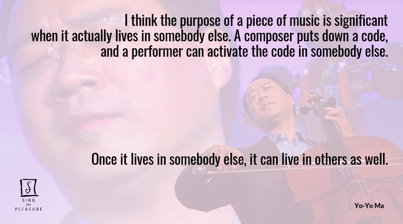 #WednesdayWisdom thoughts from <a href="/YoYo_Ma/">Yo-Yo Ma</a> which we think apply equally well to #choralsingng...

🎶☺️🎶