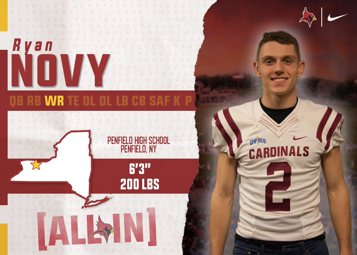 🚨 #CardinalCode 🚨

🗣 Ryan Novy

📍Penfield, NY

📝 Penfield High School 

🏈 Wide Receiver