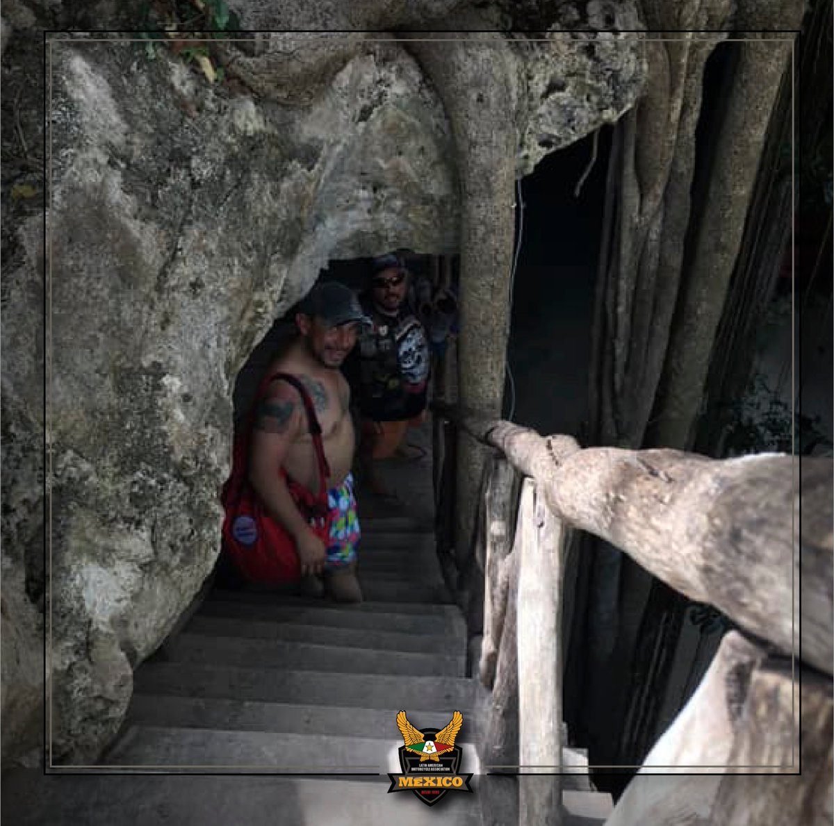 LAMAMxOficial's tweet photo. Mientras tanto nuestro querido Miguel Seoane está pasando un día muy divertido en el Cenote SAC- AUA en Yucatán.😁🌿
#LAMA #LAMAMx #LAMAForeverForeverLAMA #LAMAForever #ForeverLAMA #BikerFamily #RallyChetumal #Rally #Chetumal #Cenote #SacAua https://t.co/wQM5dccaGC