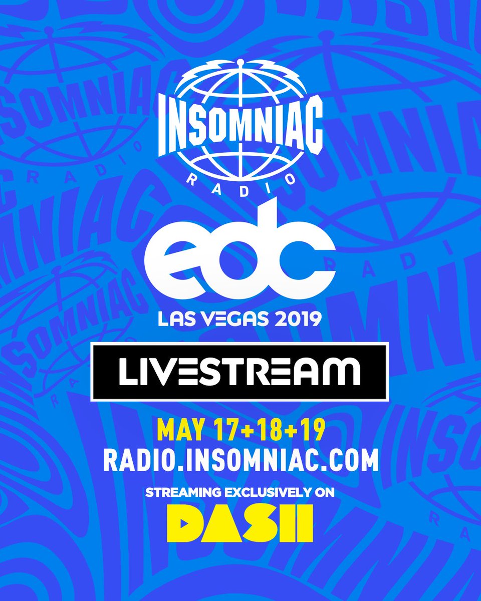 #EDCLV2019 will be streaming on <a href="/InsomniacRadio/">Insomniac Radio</a> all weekend! 🎶 Can’t make it to the show? Tune in at radio.insomniac.com for live sets, interviews, artist features and more! 🔊