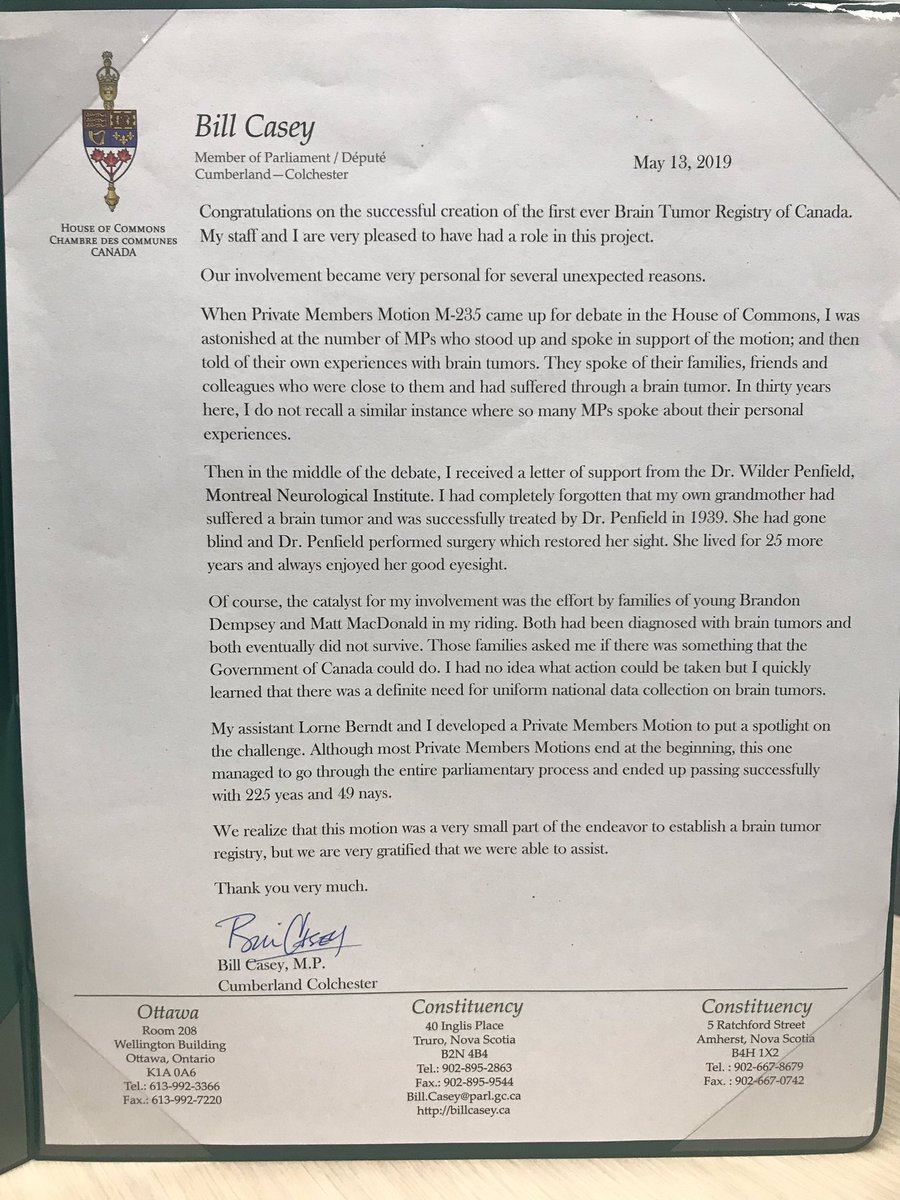 BrainTumourFdn's tweet photo. Thank You MP Bill Casey for helping to make the Brain Tumour Registry of Canada possible! It is only by working together that we will find the cause of and a cure for this devastating disease.
Every brain tumour matters, #TheyCount https://t.co/Wcq9qjSpIP
