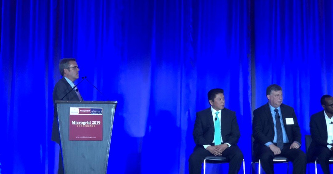 Ameresco's tweet photo. Yesterday at @MicrogridNews 2019 Conference @wagatejr moderated a panel discussion “The Campus Microgrid”. #Microgrid2019 https://t.co/DI3bEIEg2Z