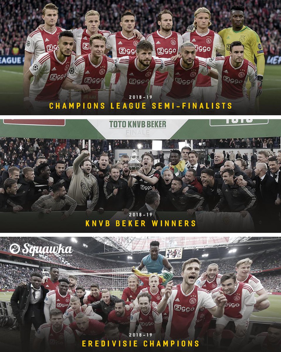 Twitter \ Squawka Live على تويتر: Champions KNVB Beker: Champions Champions League: Semi-finalists What a season this Ajax side have had. 👏 https://t.co/li34TzVlBC"