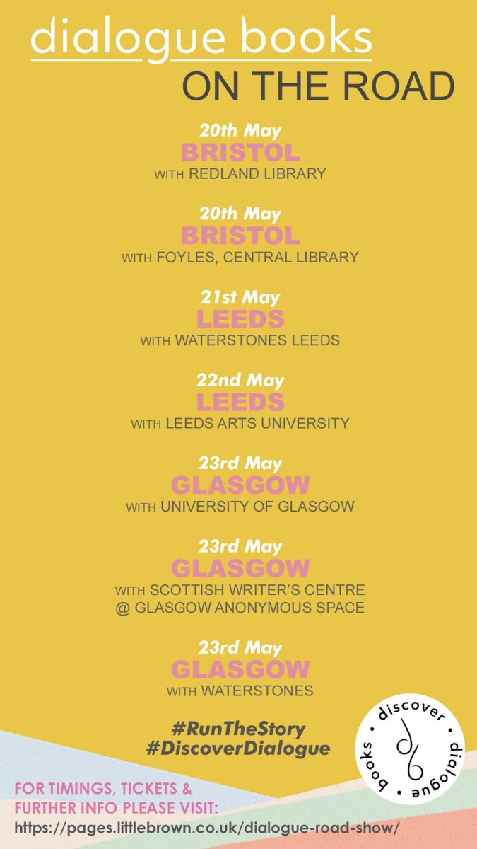 Dialogue Books On The Road tour starts next week and we are so excited to be hosting their originals and diverse storytellers on Tuesday evening. Get your ticket now #RunTheStory waterstones.com/events/dialogu…